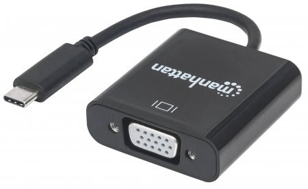 MANHATTAN převodník z USB 3.1 na VGA (Type-C Male to VGA Female, Black) (151771)