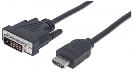 MANHATTAN kabel HDMI Male to DVI-D 24+1 Male, Dual Link, Black, 1,8m 372503