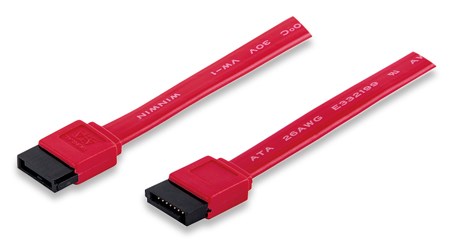 MANHATTAN kabel SATA datový 7-Pin Male to Male, 50 cm, Red 340700