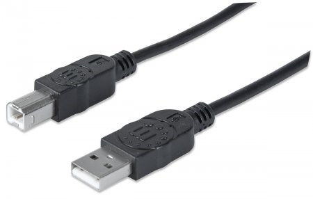 MANHATTAN Kabel USB 2.0 A-B propojovací 1,8m, černý 333368