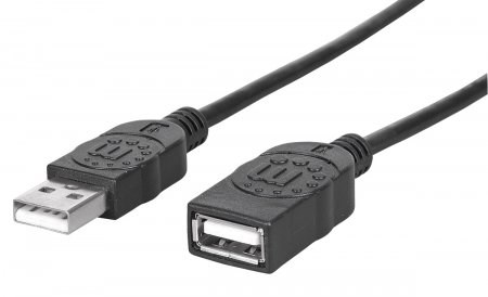 MANHATTAN Kabel USB 2.0 prodlužovací  A Male / A Female 1,8m černý 338653