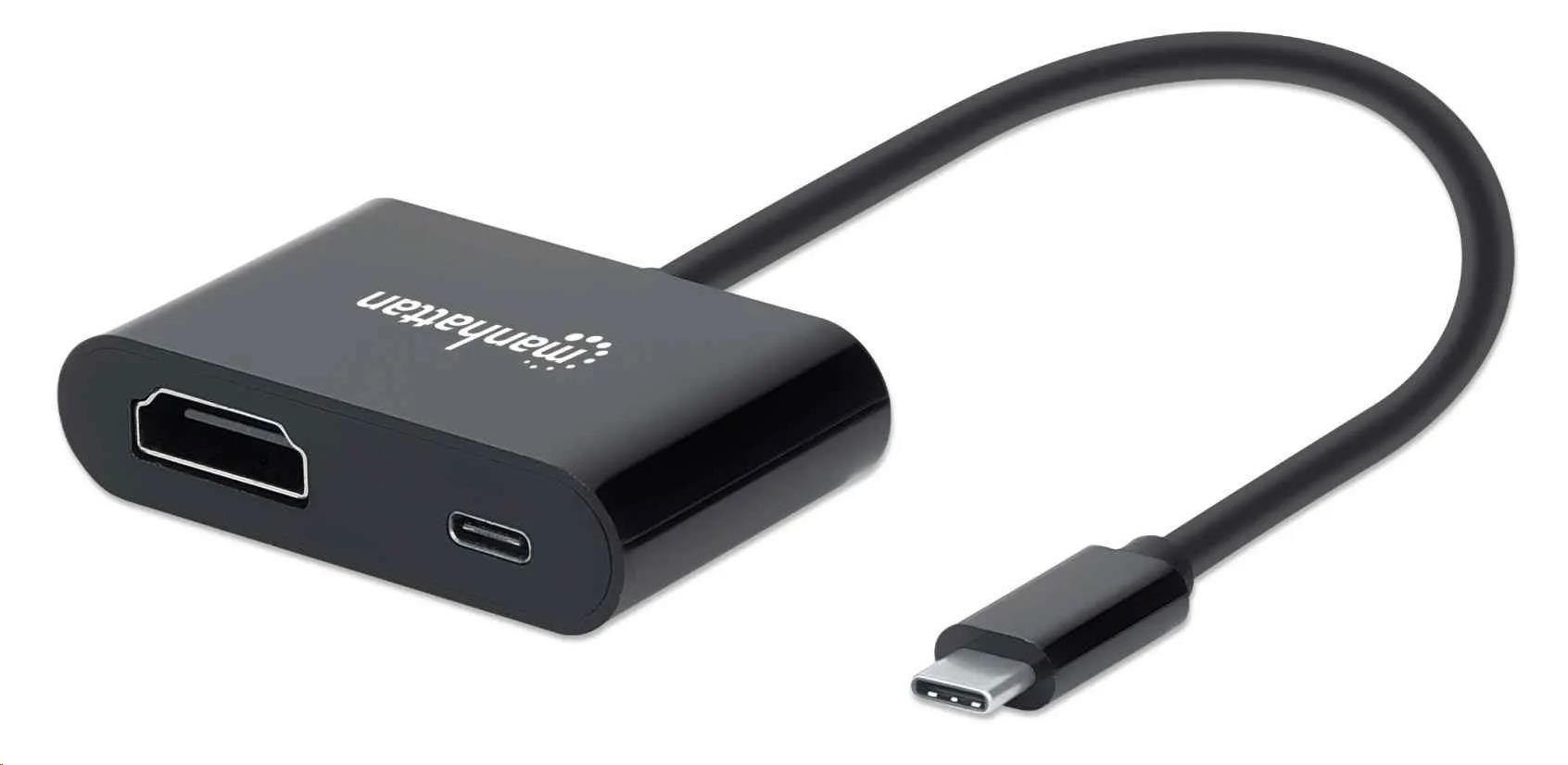 MANHATTAN Adapter USB-C na HDMI, 4K@60Hz, černá 153416