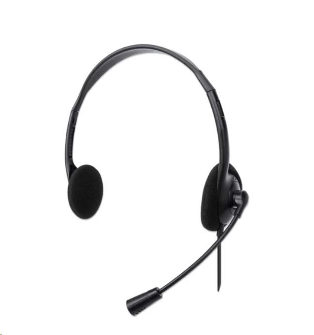 MANHATTAN Sluchátka s mikrofonem Stereo USB Headset, bulk 179850