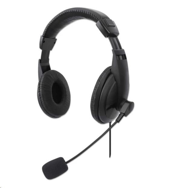 MANHATTAN Sluchátka s mikrofonem Stereo USB Headset, bulk 179843