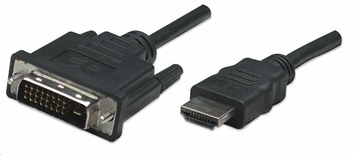 Manhattan kabel HDMI na DVI-D, Dual Link, 1m, černá 322782