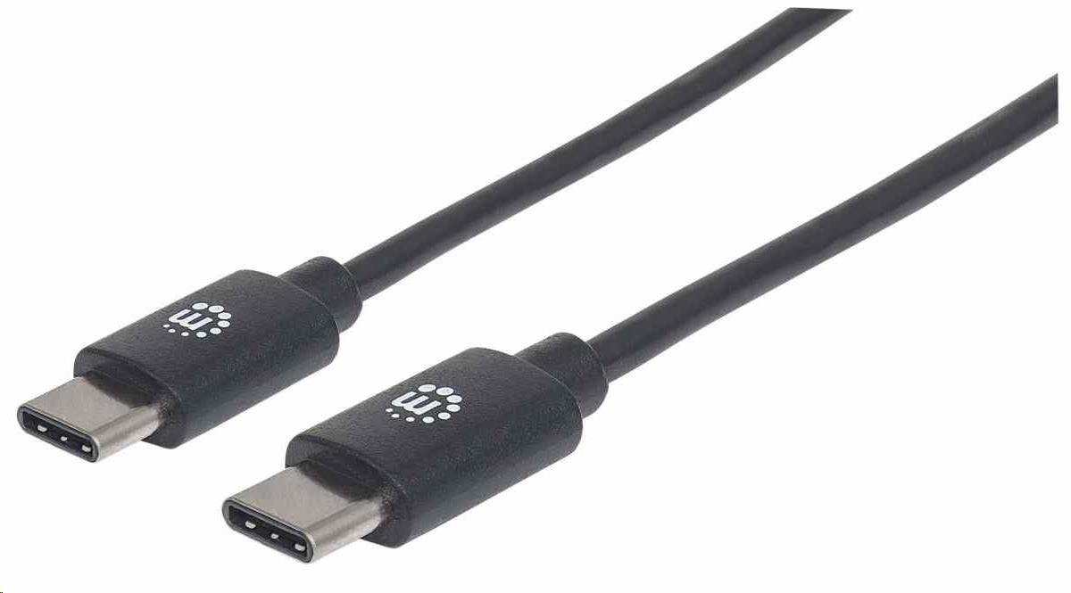 Manhattan USB-C kabel, USB 2.0, Male na Male, 480 Mbps, 1m, černá 353342