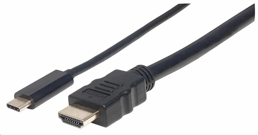 Manhattan kabel USB-C to HDMI, 1m, černá 152235