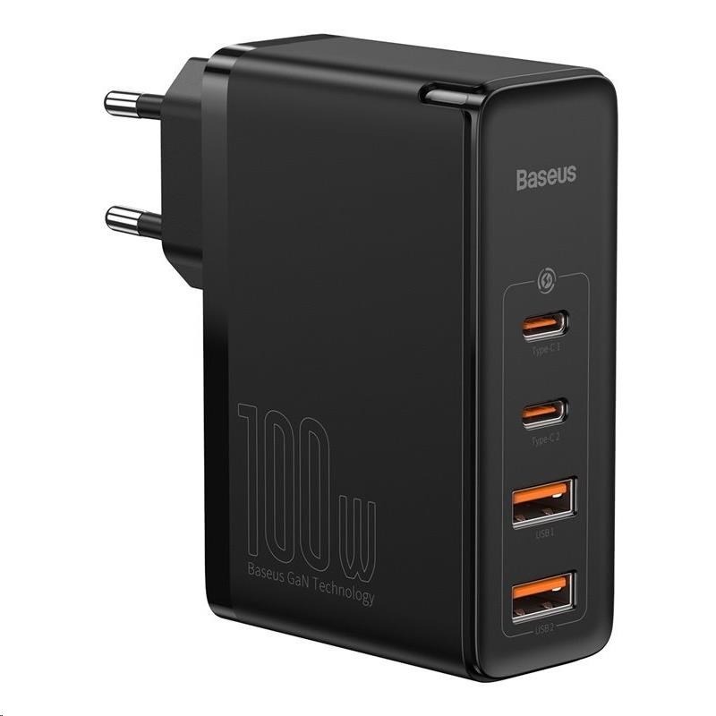 Baseus GaN2 Pro rychlonabíjecí adaptér 2x Type-C + 2x USB-A 100W černá CCGAN2P-L01