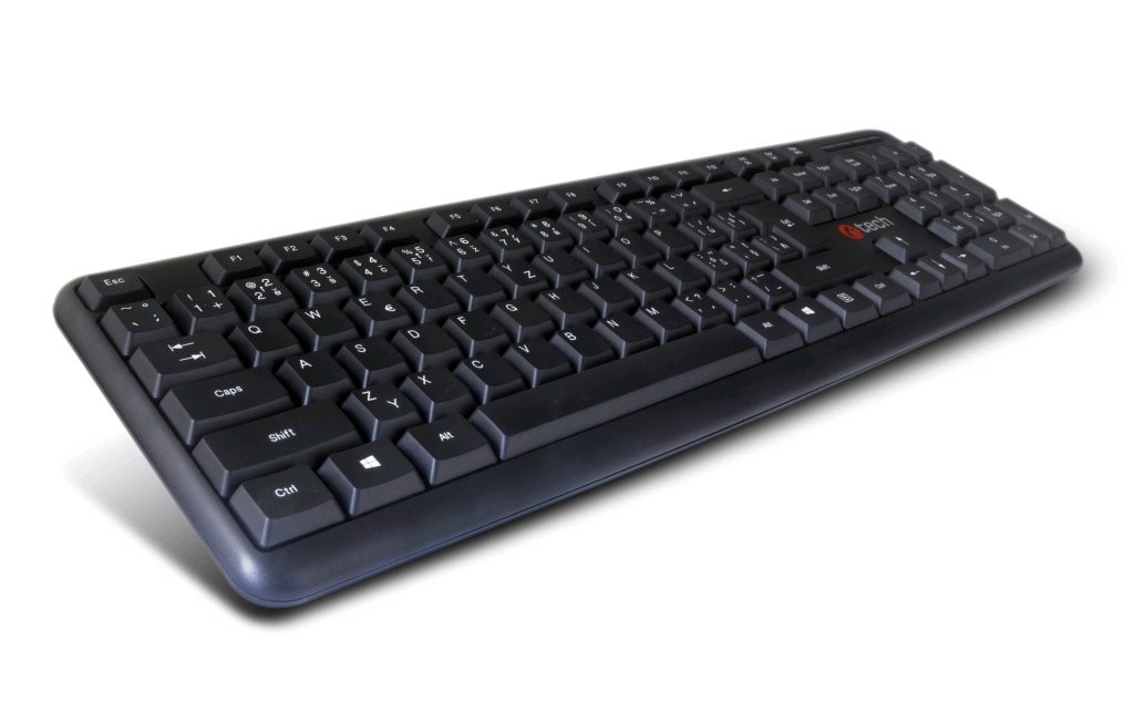 C-TECH klávesnice KB-102 USB, slim, black, CZ/SK (KB-102-U-BL)