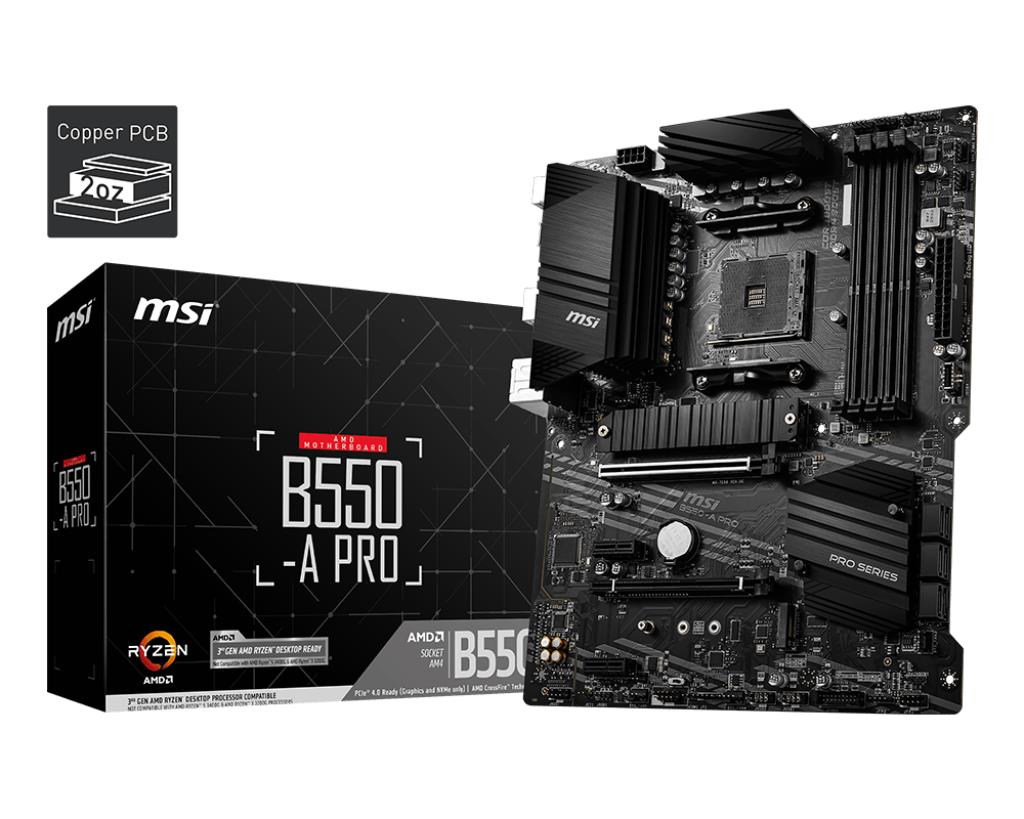 MSI MB Sc AM4 B550-A PRO, AMD B550, 4xDDR4, VGA, ATX