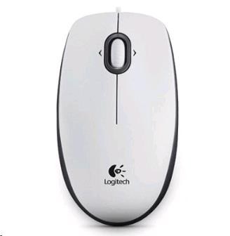 Logitech myš B100 Optical Mouse White, USB, bílá (910-003360)