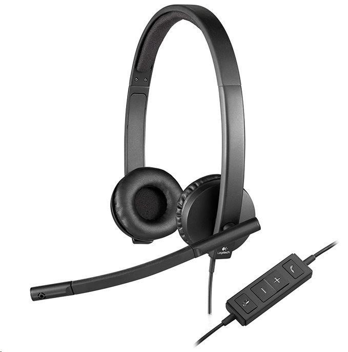 Logitech sluchátka s mikrofonem Headset H570e stereo, USB (981-000575)