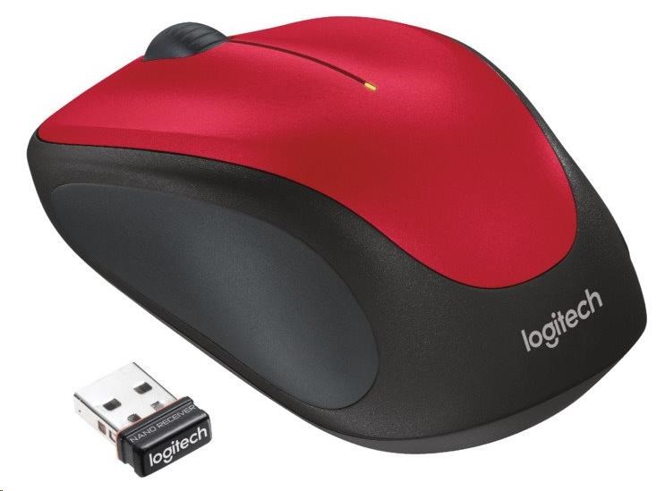 Logitech Počítačová myš bezdrátová M235, červená (910-002496)