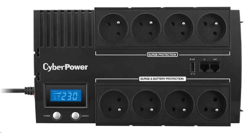 CyberPower BRICs Series II SOHO LCD UPS 700VA/420W, české zásuvky (BR700ELCD-FR)