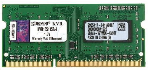 SODIMM DDR3 4GB 1600MHz CL11 SR X8, KINGSTON ValueRAM (KVR16S11S8/4)