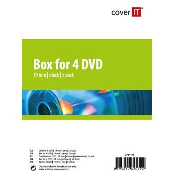 COVER IT obal na 4 DVD 19mm černý 5ks/bal 27011P5