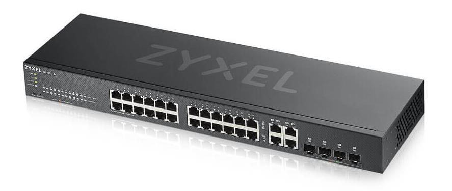 Zyxel GS1920-24V2 28-port Gigabit WebManaged Switch, 24x gigabit RJ45, 4x gigabit RJ45/SFP, fanless GS1920-24V2-EU0101F