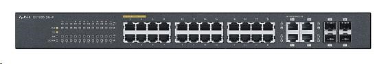 Zyxel GS1920-24HPv2 28-port Gigabit WebManaged PoE Switch, 24x gigabit RJ45, 4x gigabit RJ45/SFP, 802.3at, 375W pro PoE GS192024HPV2-EU0101F