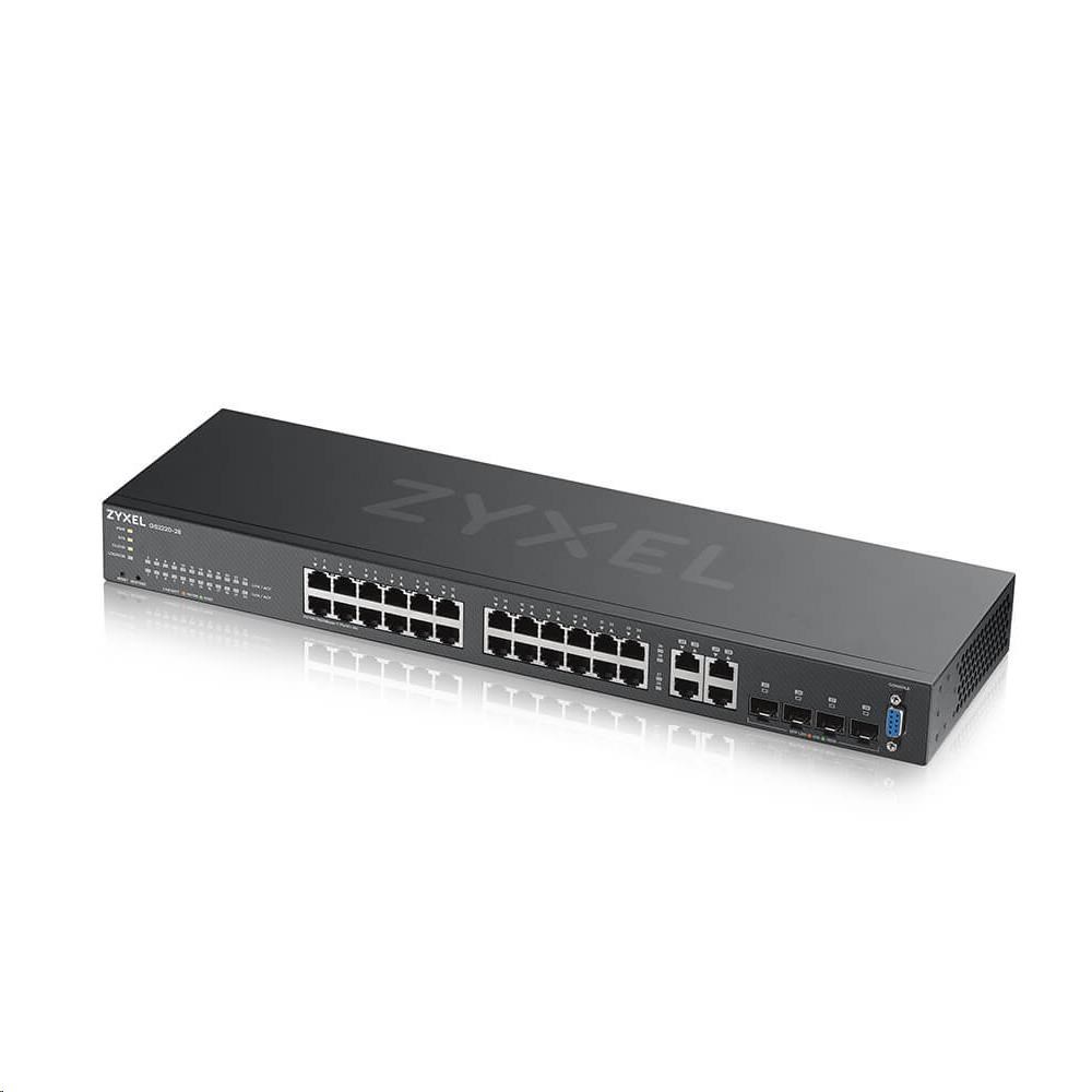 Zyxel GS2220-28 28-port L2 Managed Gigabit Switch, 24x gigabit RJ45, 4x gigabit RJ45/SFP GS2220-28-EU0101F