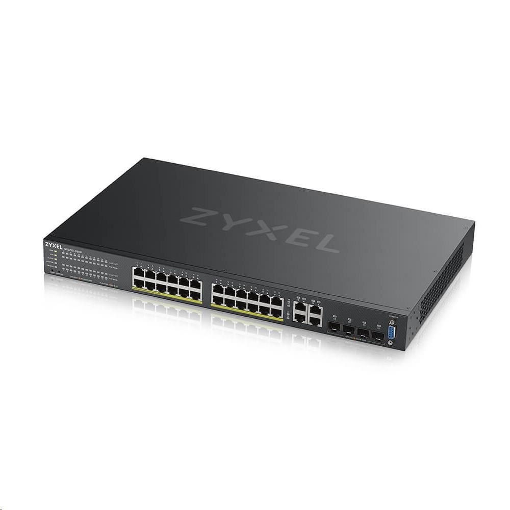 Zyxel GS2220-28HP 28-port L2 Managed Gigabit PoE Switch, 24x gigabit RJ45, 4x gigabit RJ45/SFP, PoE 375 W GS2220-28HP-EU0101F