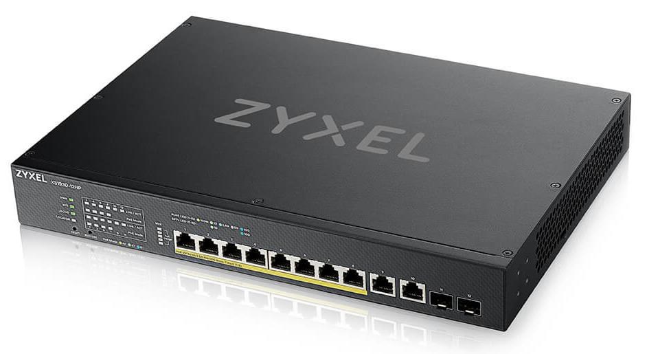 Zyxel XS1930-12HP 8-port Multi-Gigabit Smart Managed PoE Switch with 2 10GbE and 2 SFP+ Uplink, PoE 375W XS1930-12HP-ZZ0101F