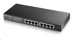 Zyxel GS1900-8HP v3 8-port Desktop Gigabit Web Smart PoE switch: 8x Gigabit metal, IPv6, PoE budget 70W, fanless GS1900-8HP-EU0103F