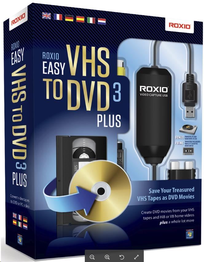 Roxio Easy VHS to DVD 3 Plus BOX - jazyk EN/FR/DE/ES/IT/NL (251000EU)