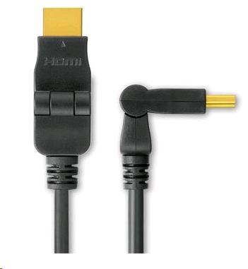 PREMIUMCORD Kabel HDMI 3m High Speed + Ethernet (v1.3), otočné zlacené konektory (kphdmo3)