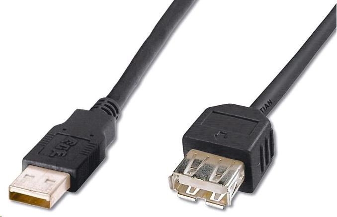 PREMIUMCORD Kabel USB 2.0 A-A 0,2m (20cm), prodlužovací (M/F) (kupaa02bk)