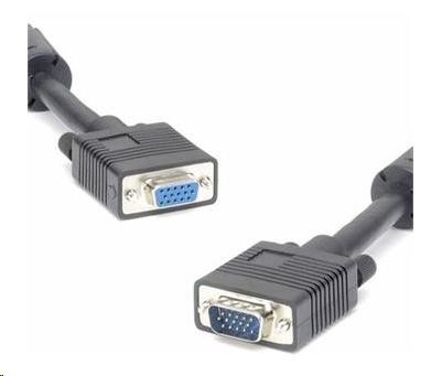 PREMIUMCORD Kabel VGA prodlužovací 5m (HD15M/F, dvojité stínění, feritová jádra) (kpvc05)