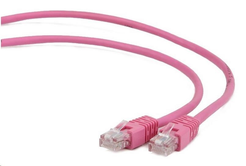 GEMBIRD Kabel UTP Cat5e Patch 2m, růžový (PP12-2M/RO)