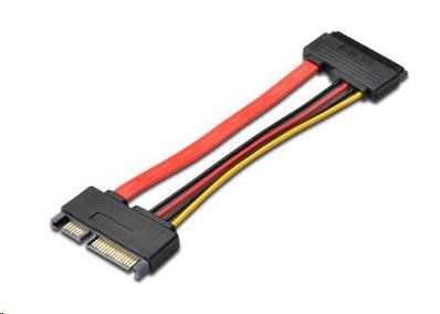 PREMIUMCORD SATA + napájení prodlužovací k HDD, 15cm kfsa-22