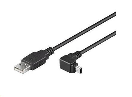 PremiumCord ku2m2a-90 miniUSB 2.0, A-B, 5pinů, 90°, 1.8m