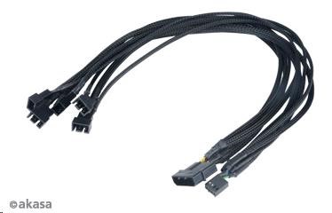 AKASA Kabel Flexa FP5 redukce pro ventilátory, 1x 4pin PWM na 5x 4pin PWM, 45cm (AK-CBFA03-45)