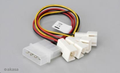 AKASA Kabel  redukce Molex na 4x 3-pin fan konektor (AK-CB001)