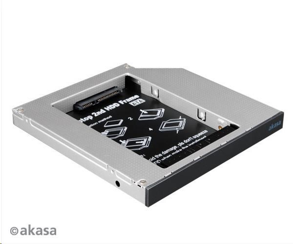 AKASA HDD box  N.Stor S12, 2.5" SATA HDD/SSD do pozice pro optickou mechaniku SATA (výška HDD do 13mm) (AK-OA2SSA-BKV2)