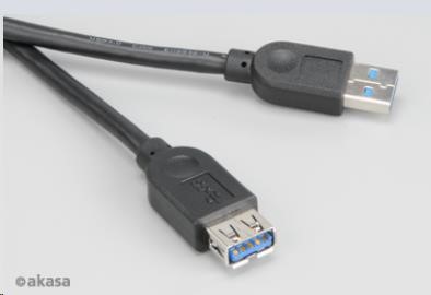 AKASA Kabel  prodlužovací USB 3.0, A-male na A-female, 150cm (AK-CBUB02-15BK)