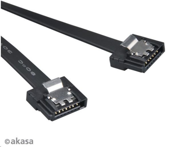 AKASA Kabel  Super slim SATA3 datový kabel k HDD,SSD a optickým mechanikám, černý, 15cm (AK-CBSA05-15BK)