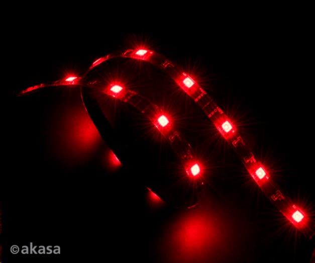 AKASA LED pásek Vegas, Molex 12V napájení, 60cm, červený (AK-LD02-05RD)