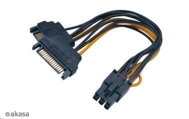 AKASA kabel 2xSATA na 6pin PCIE adaptér, 15cm (AK-CBPW13-15)