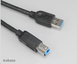 AKASA Kabel USB, male A na B male USB 3.0, 150cm, černý (AK-CBUB01-15BK)