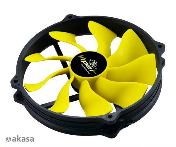 AKASA ventilátor Viper, 140 x 25mm, PWM regulace, extra výkonný a tichý, kulaté provedení, HDB ložisko AK-FN073