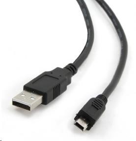 GEMBIRD Kabel USB 2.0 A-Mini B (5pin) propojovací, zlacené kontakty, 1,8m, černý (CCP-USB2-AM5P-6)