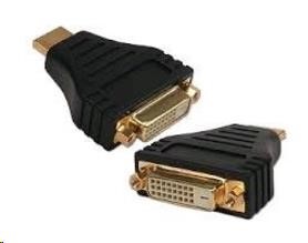 AKASA Kabel redukce HDMI Male na DVI Female (zlacené kontakty, čený) (A-HDMI-DVI-3)