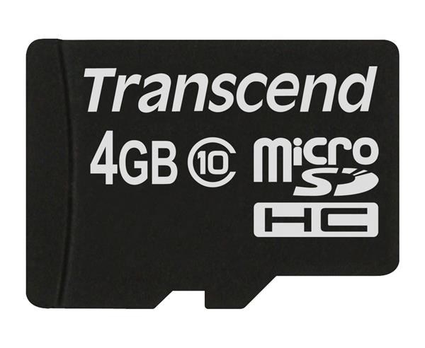 TRANSCEND Micro SDHC Class 10 4GB (bez adaptéru) (TS4GUSDC10)