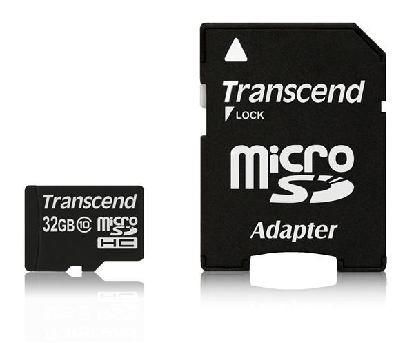 TRANSCEND Micro SDHC Class 10 32GB + adaptér (TS32GUSDHC10)