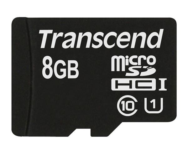 TRANSCEND Micro SDHC Class 10 UHS-I 300x, 8GB (Premium), bez adaptéru (TS8GUSDCU1)