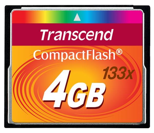 TRANSCEND Compact Flash Card (133x) 4GB (TS4GCF133)