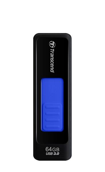 TRANSCEND USB Flash Disk JetFlash®760, 64GB, USB 3.0, Black/Dark Blue (R/W 80/25 MB/s) (TS64GJF760)