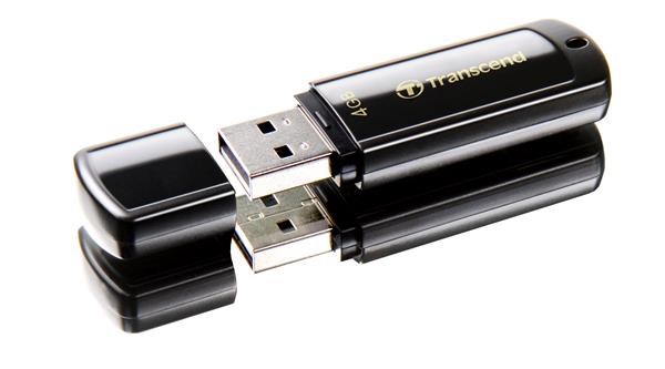 TRANSCEND USB Flash Disk JetFlash®350, 4GB, USB 2.0, Black (R/W 13/4 MB/s) (TS4GJF350)